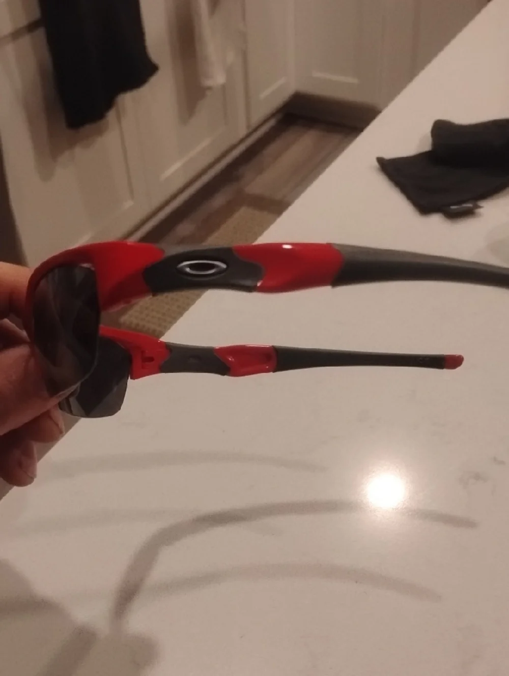 Oakley Red and Gray Flak Jacket Sport Sunglasses